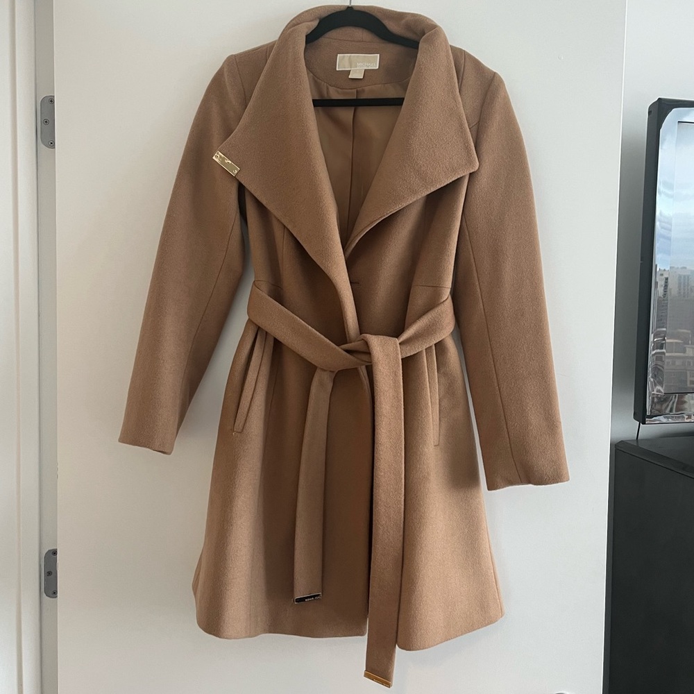 Michael Kors Camel Wrap Coat